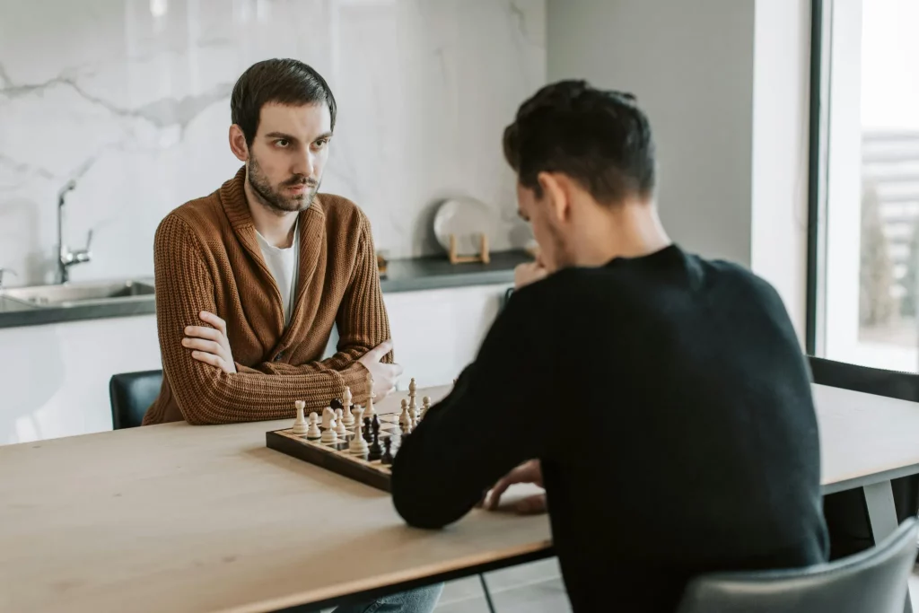 two men playing chess