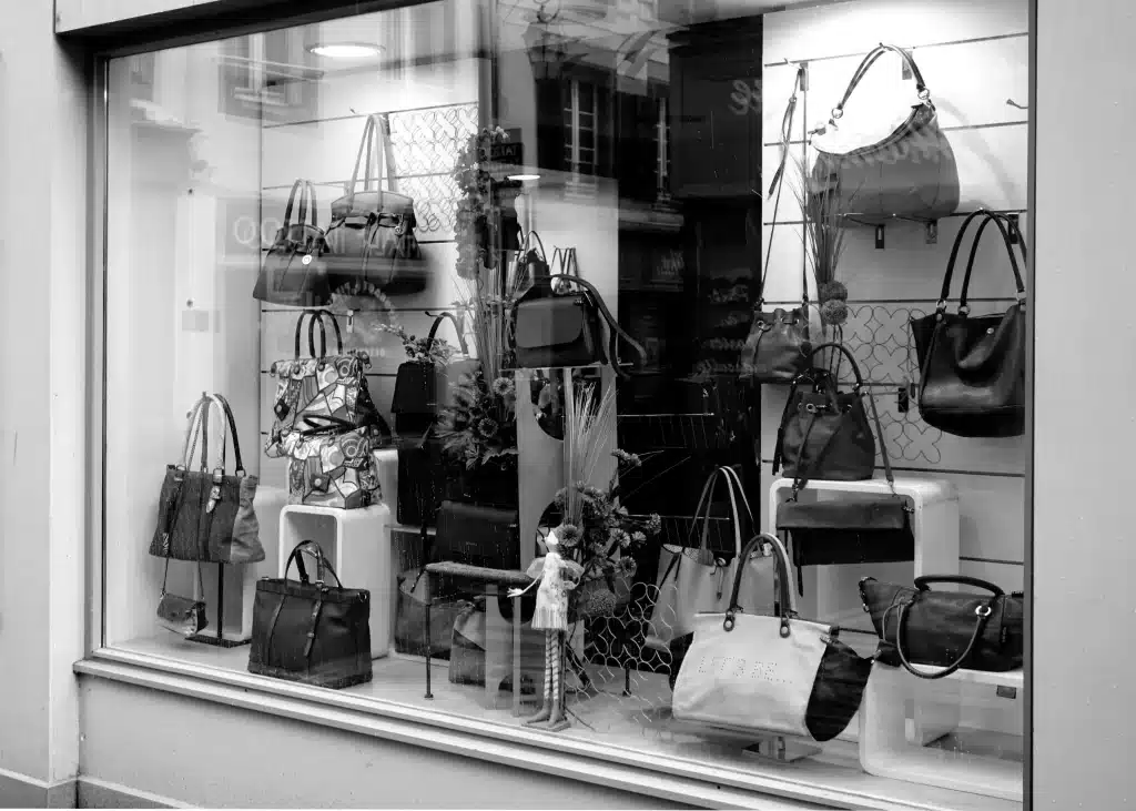 bags on shopping store